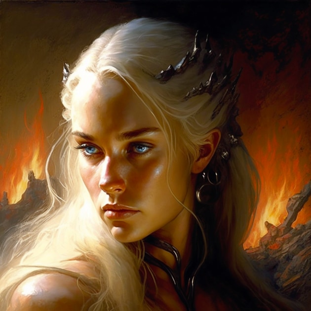 daenerys-targaryen-art-style-of-jeff-easley