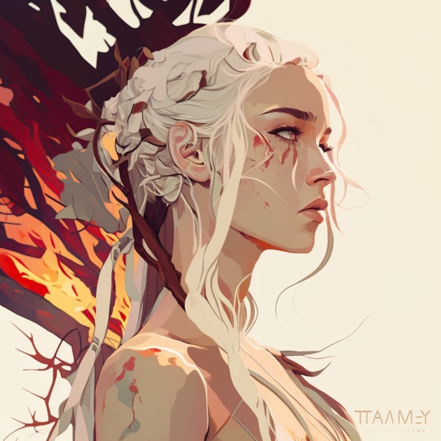 daenerys-targaryen-art-style-of-tomer-hanuka