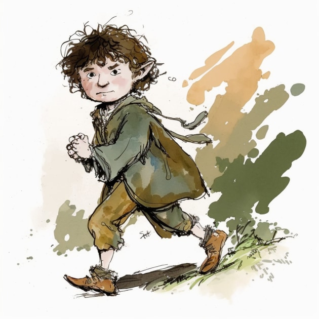 frodo-baggins-art-style-of-quentin-blake