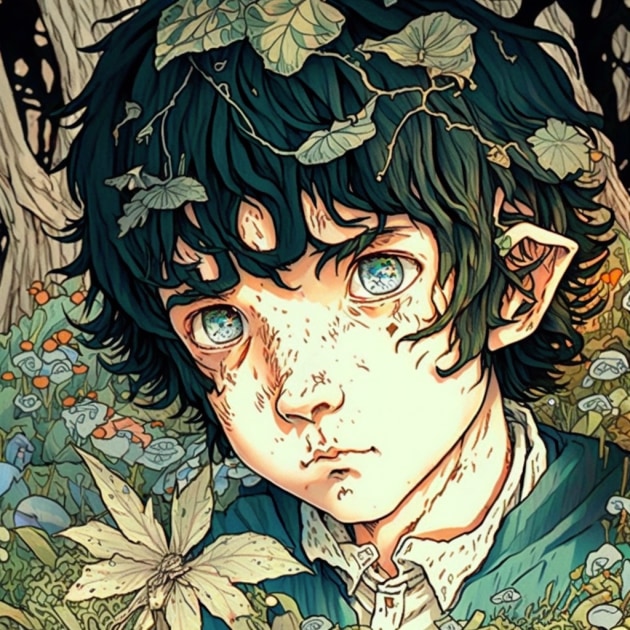 frodo-baggins-art-style-of-shintaro-kago