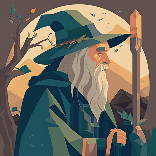 gandalf-art-style-of-josh-agle