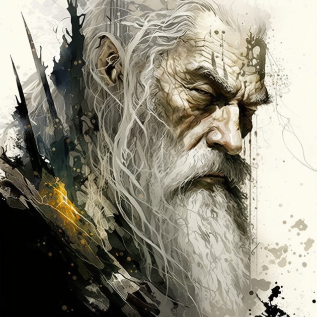 gandalf-art-style-of-yoshitaka-amano