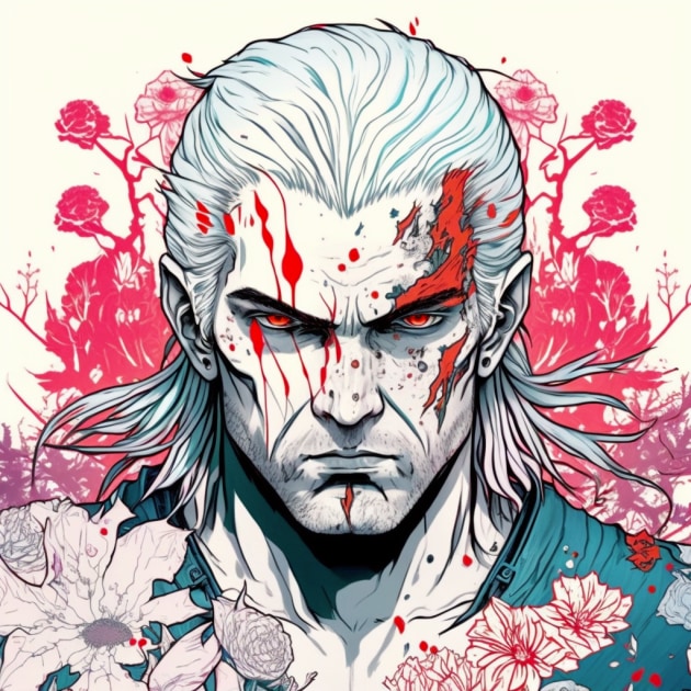 geralt-of-rivia-art-style-of-shintaro-kago