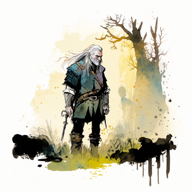 geralt-of-rivia-art-style-of-quentin-blake