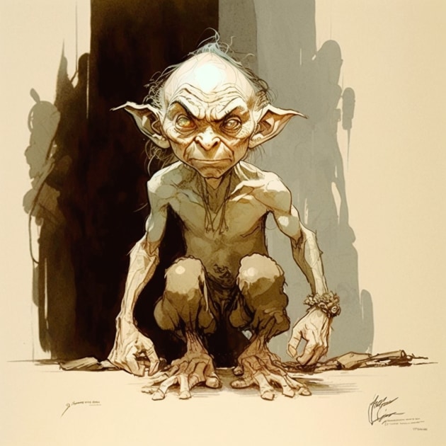 gollum-art-style-of-claire-wendling