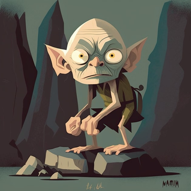 Gollum in the Art Style of Mary Blair