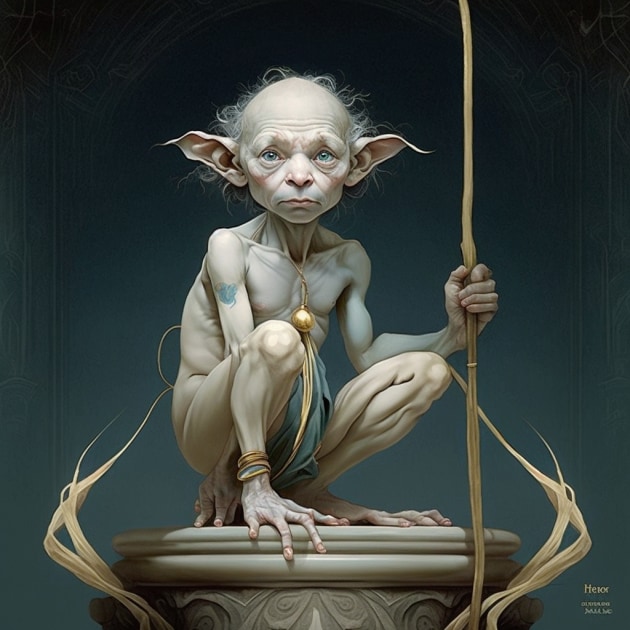 gollum-art-style-of-michael-parkes