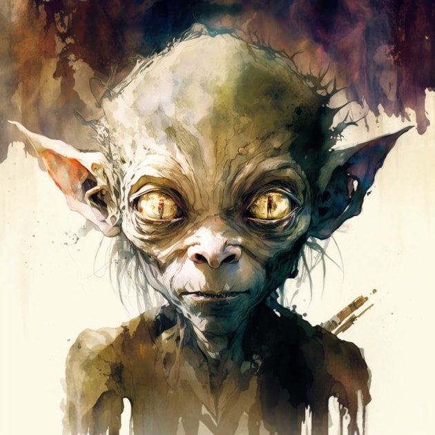 gollum-art-style-of-yoshitaka-amano