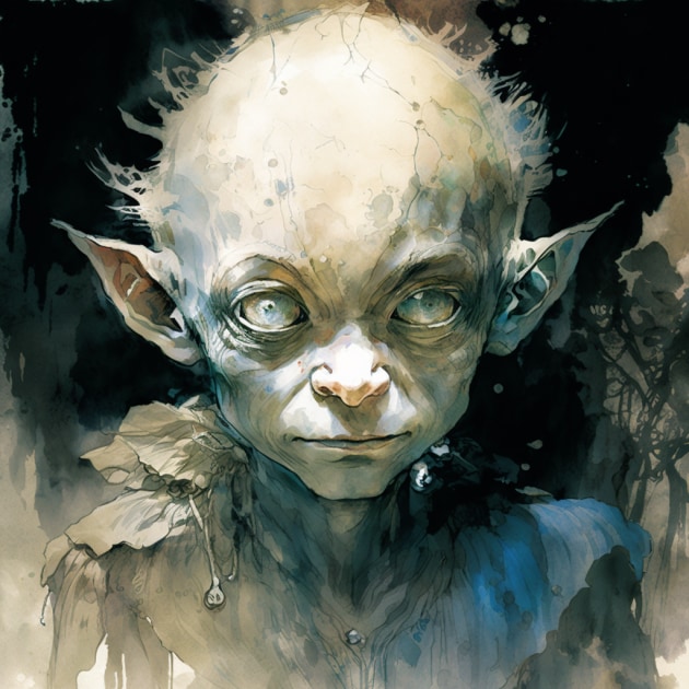 gollum-art-style-of-yoshitaka-amano