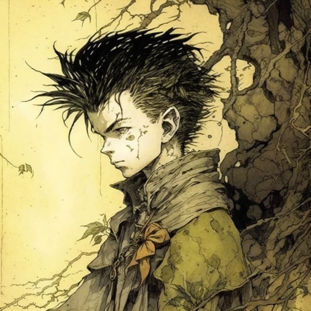 gon-freecss-art-style-of-arthur-rackham