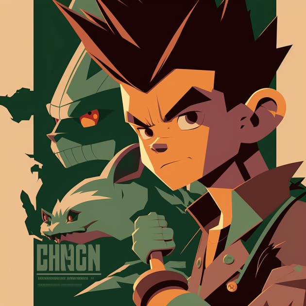 gon-freecss-art-style-of-tom-whalen