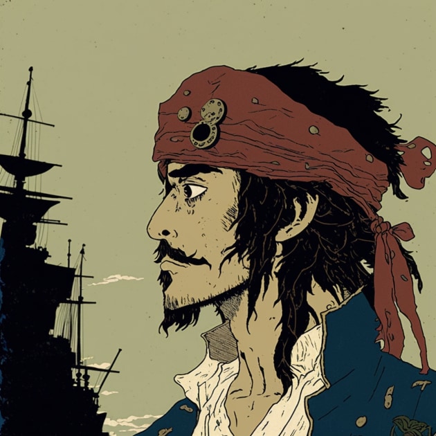 jack-sparrow-art-style-of-toshio-saeki