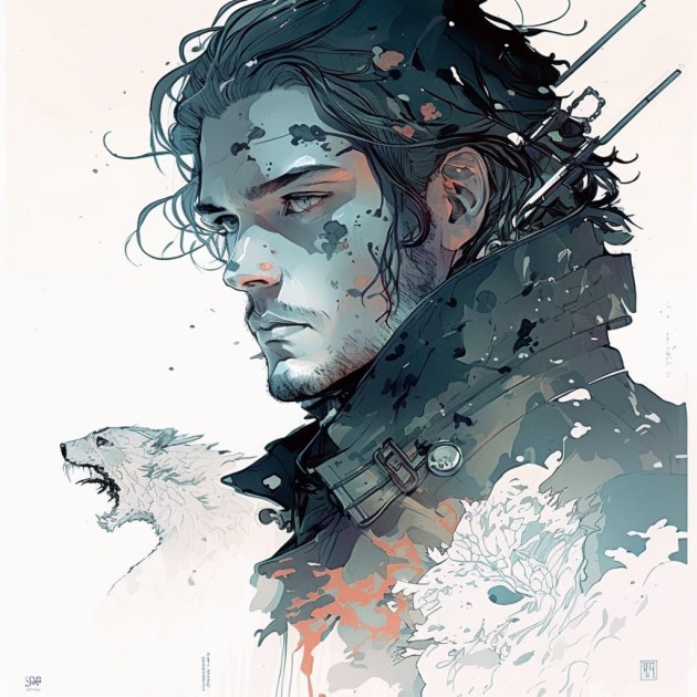 jon-snow-art-style-of-aiartes