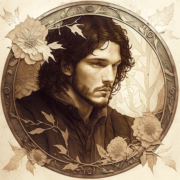 jon-snow-art-style-of-alphonse-mucha