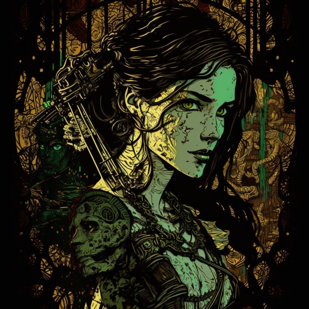 lara-croft-art-style-of-harry-clarke