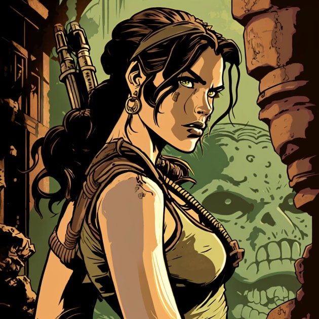 lara-croft-art-style-of-jack-kirby