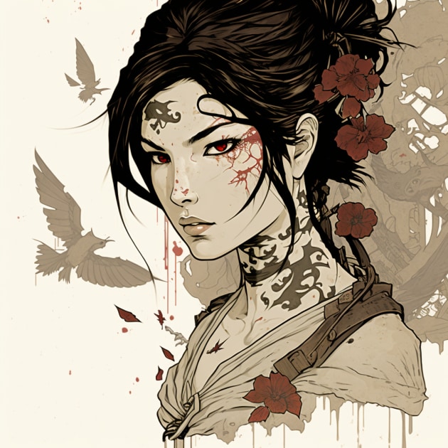 lara-croft-art-style-of-takato-yamamoto