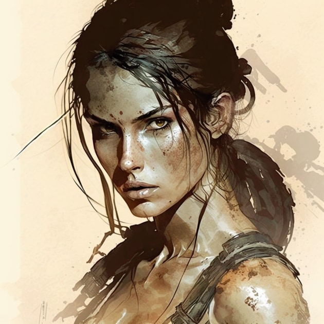 lara-croft-art-style-of-william-timlin