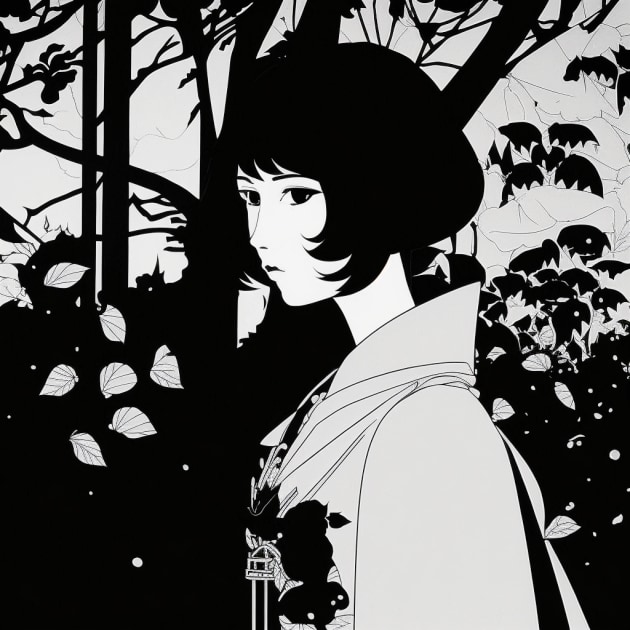 mikasa-ackerman-art-style-of-aubrey-beardsley