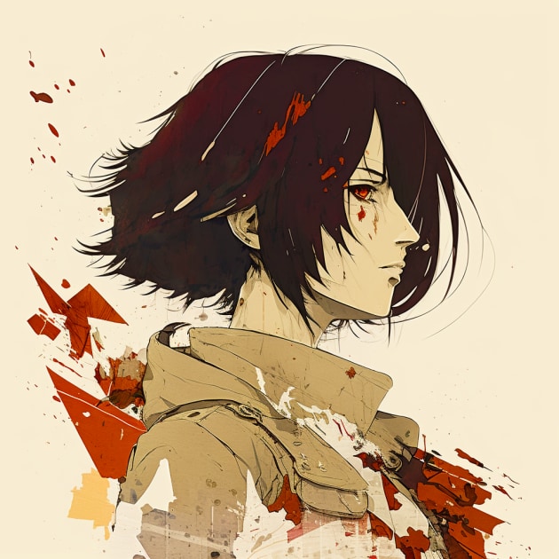 mikasa-ackerman-art-style-of-conrad-roset