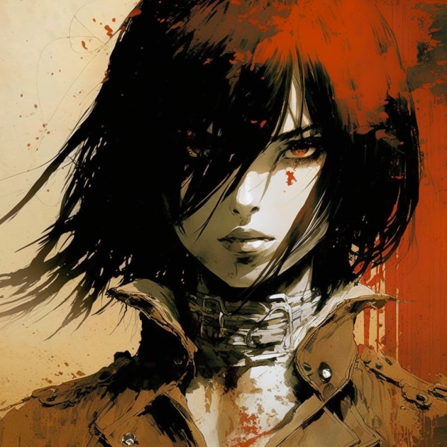 mikasa-ackerman-art-style-of-jeffrey-catherine-jones