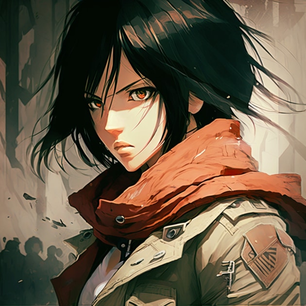 mikasa-ackerman-art-style-of-lois-van-baarle