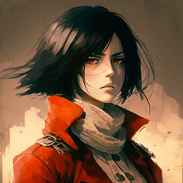 mikasa-ackerman-art-style-of-lois-van-baarle