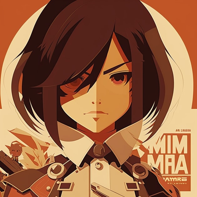 mikasa-ackerman-art-style-of-tom-whalen