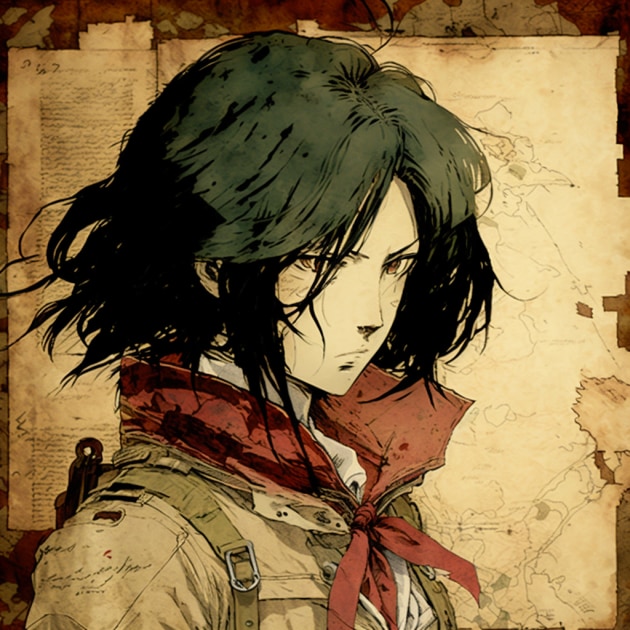 mikasa-ackerman-art-style-of-william-timlin