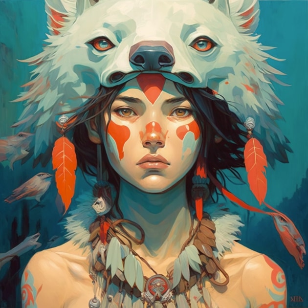 princess-mononoke-art-style-of-aaron-jasinski