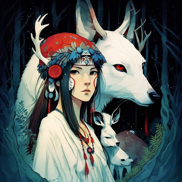 princess-mononoke-art-style-of-chiho-aoshima