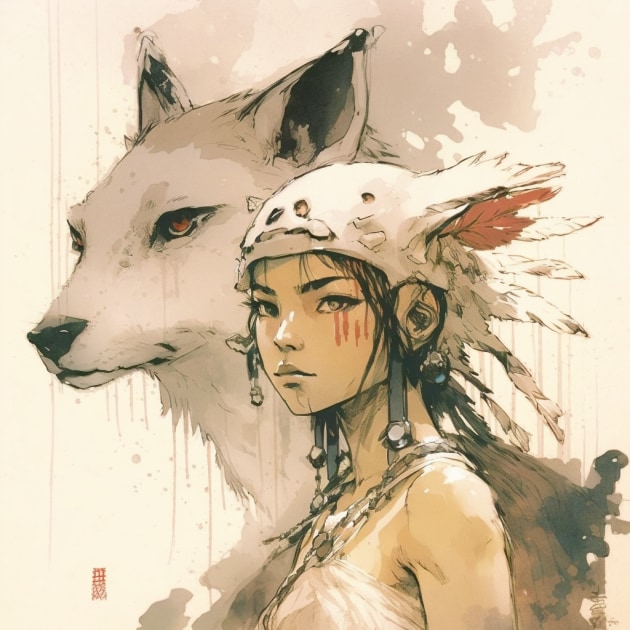 princess-mononoke-art-style-of-claire-wendling