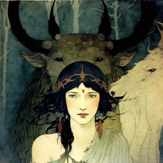 princess-mononoke-art-style-of-edmund-dulac