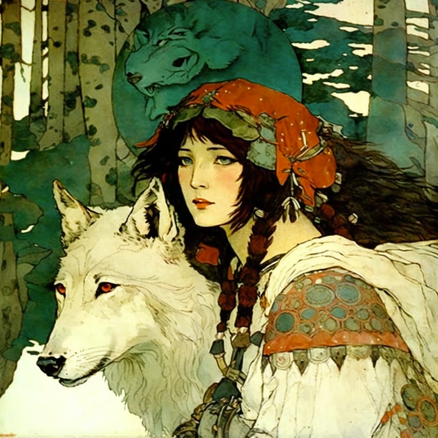 princess-mononoke-art-style-of-elizabeth-shippen-green