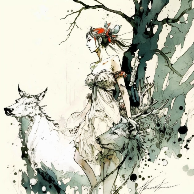 princess-mononoke-art-style-of-heinrich-kley