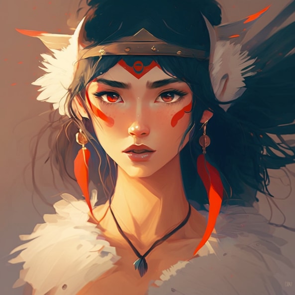 princess-mononoke-art-style-of-ilya-kuvshinov