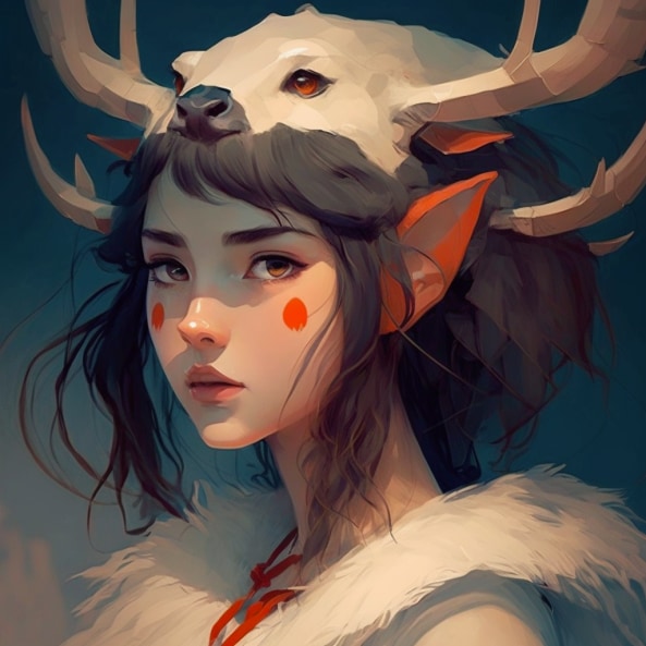 princess-mononoke-art-style-of-ilya-kuvshinov