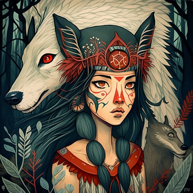 princess-mononoke-art-style-of-kelly-vivanco