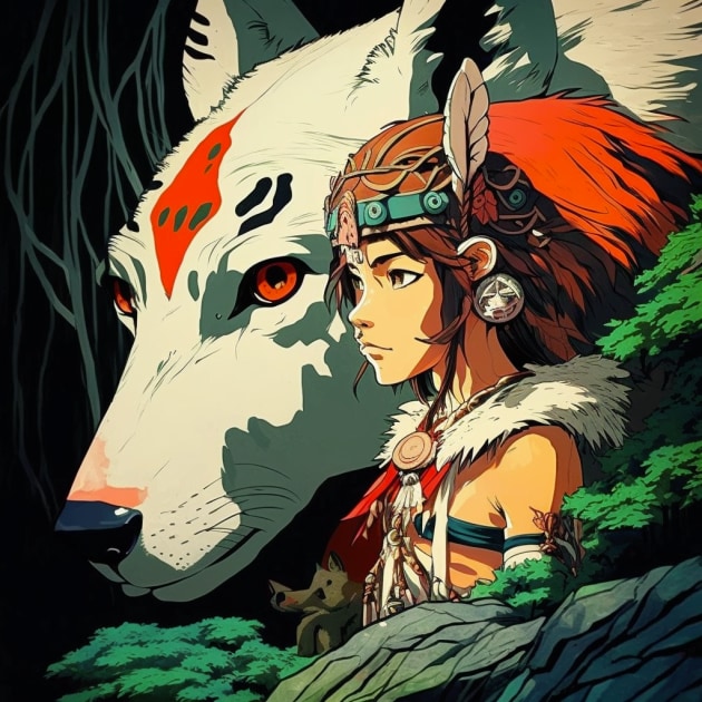 princess-mononoke-art-style-of-osamu-tezuka