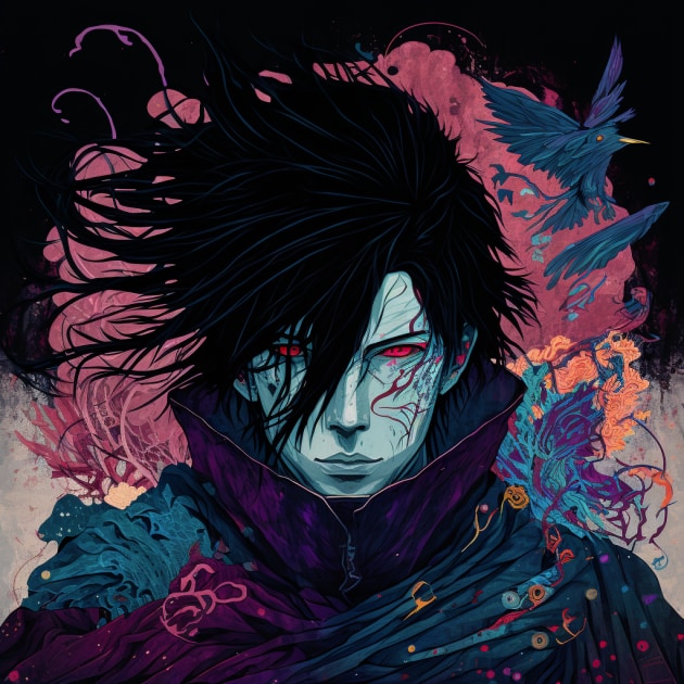 sasuke-uchiha-art-style-of-harry-clarke