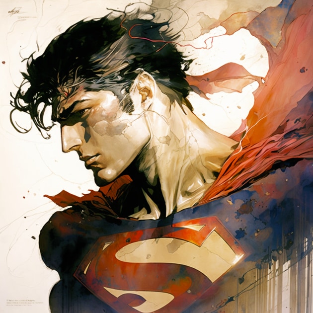 superman-art-style-of-yoshitaka-amano