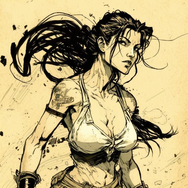 tifa-lockhart-art-style-of-heinrich-kley