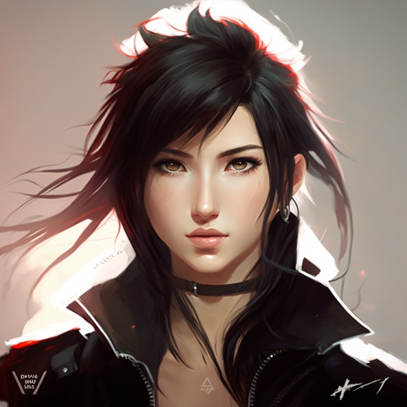 Tifa Lockhart In The Art Style Of Ilya Kuvshinov