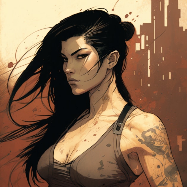 Tifa Lockhart in the Art Style of Joao Ruas