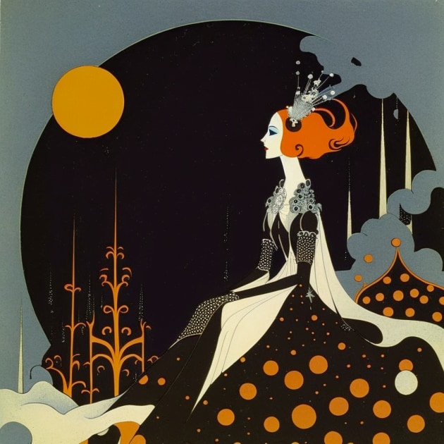 Princess Mononoke in the Art Style of Kay Nielsen