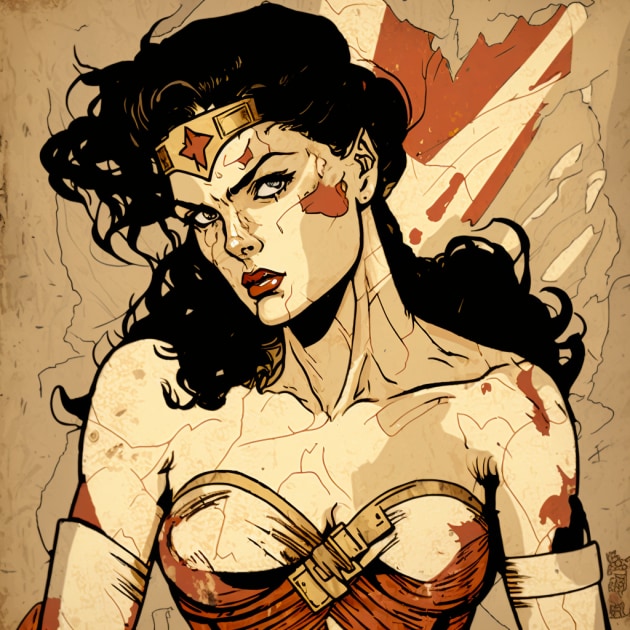 wonder-woman-art-style-of-egon-schiele