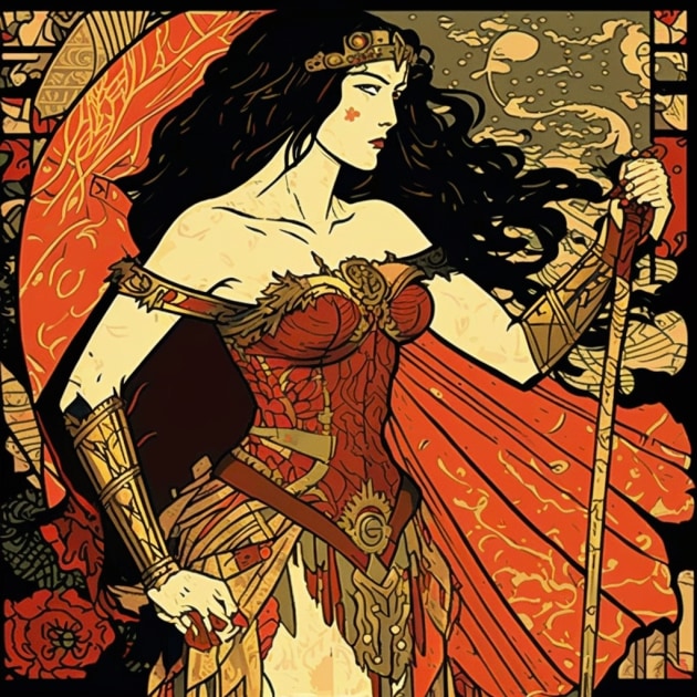 wonder-woman-art-style-of-harry-clarke