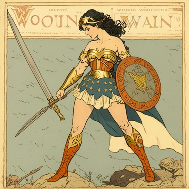 wonder-woman-art-style-of-randolph-caldecott