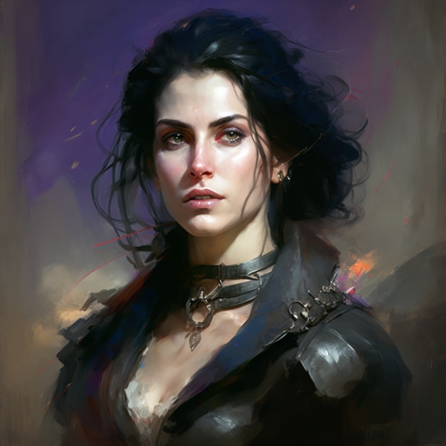 Yennefer in the Art Style of Pino Daeni