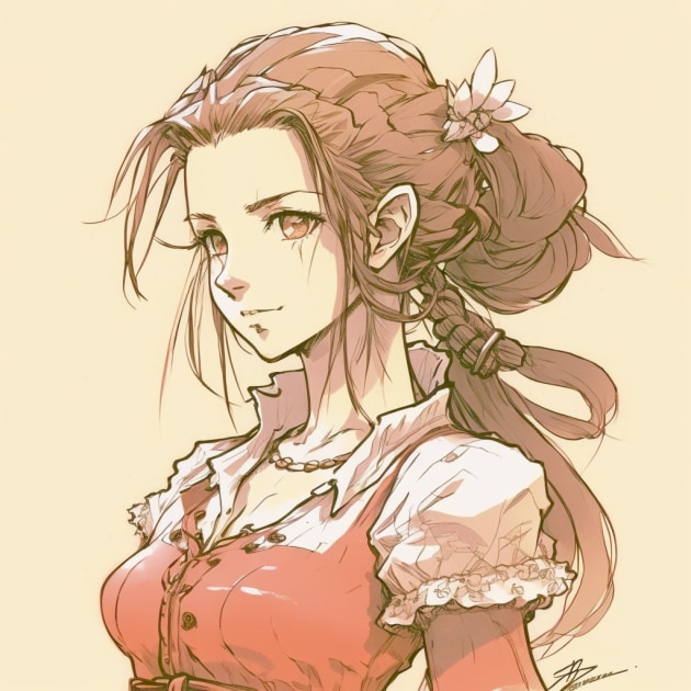 aerith-gainsborough-art-style-of-akihiko-yoshida